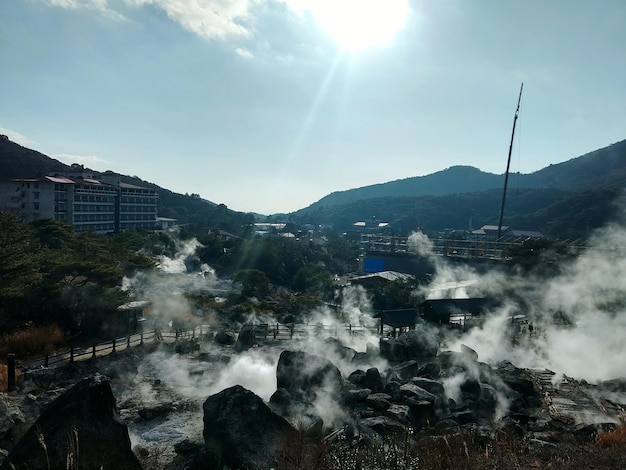 Foto la vista panoramica delle montagne contro il cielo