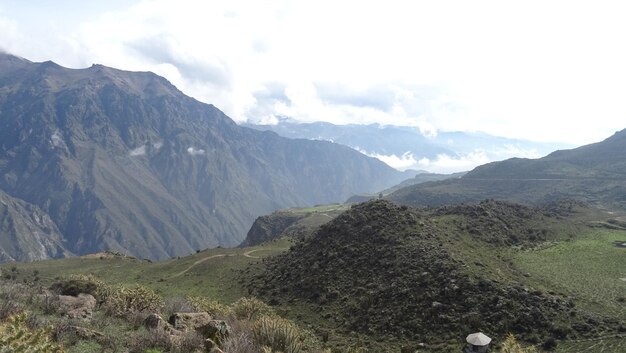 Scenic view of mountains against sky