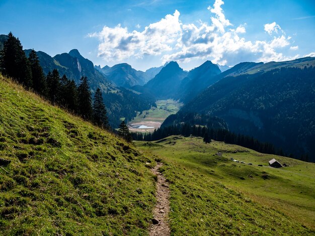 Scenic view of mountains against sky