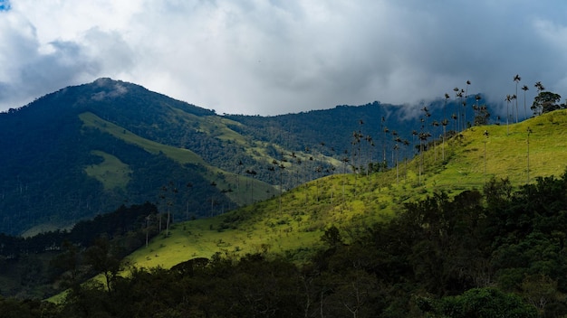 空の背景にある山の景色