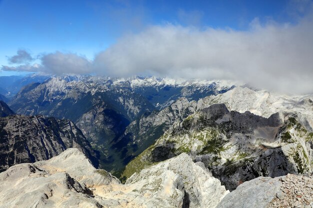 Foto la vista panoramica delle montagne contro il cielo