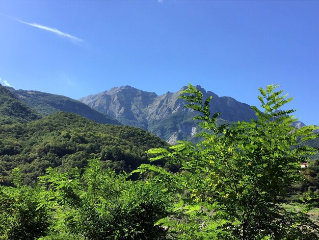 空の背景にある山の景色