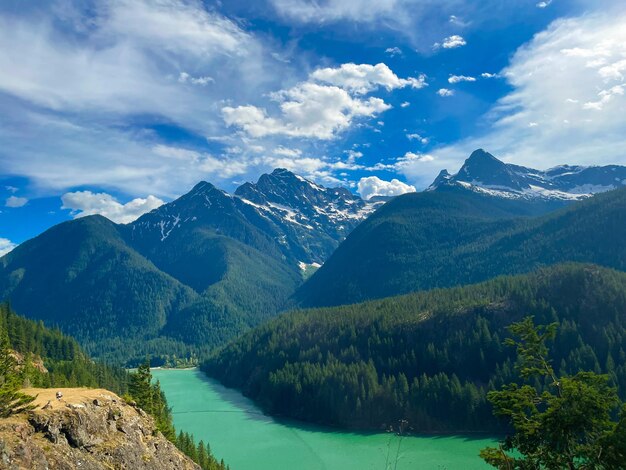 Scenic view of mountains against sky