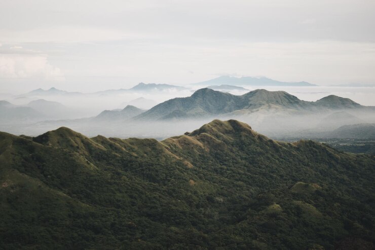 Photo 空の背景にある山の景色