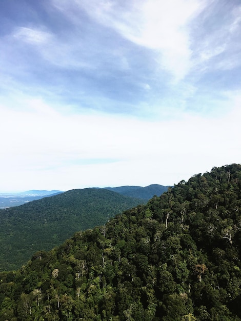 空の背景にある山の景色