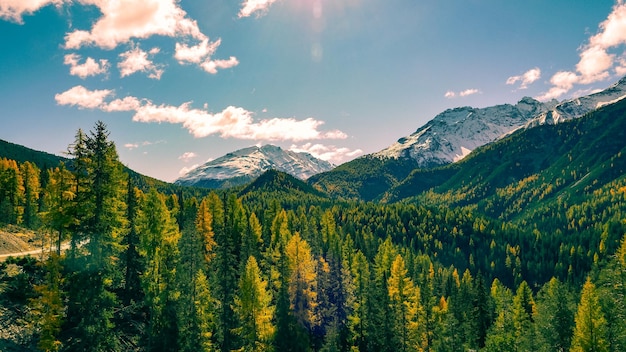 空の背景にある山の景色