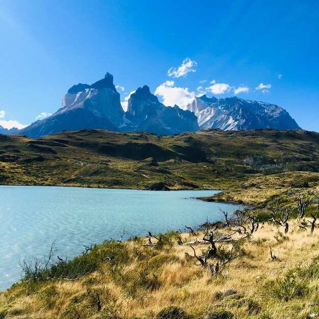 Scenic view of mountains against sky