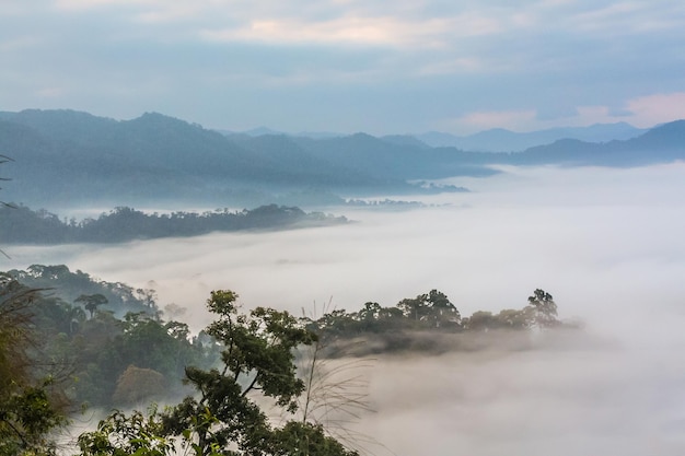 산 과 구름 의 풍경