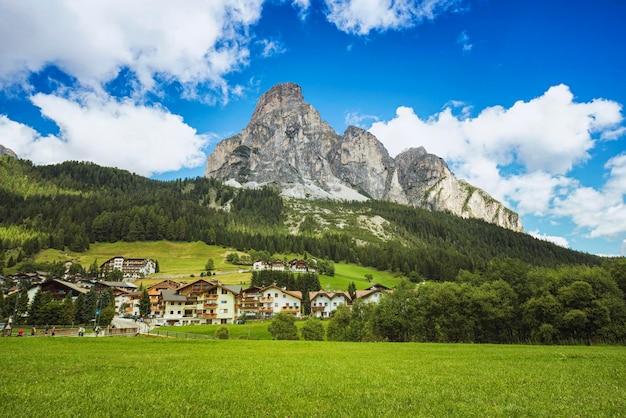 Scenic view of mountains at corvara