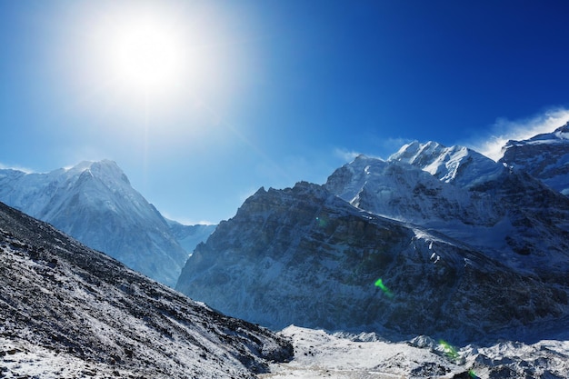 Scenic view of mountains, Kanchenjunga Region, Himalayas, Nepal.