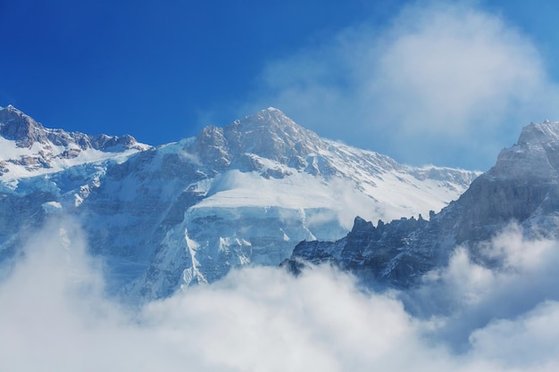 Scenic view of mountains, Kanchenjunga Region, Himalayas, Nepal.