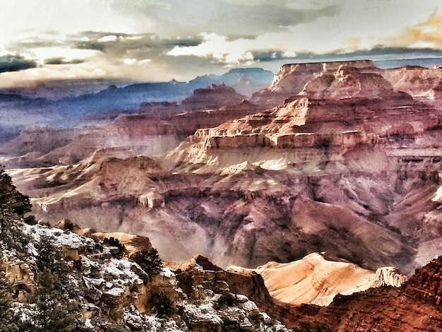 Photo scenic view of mountains