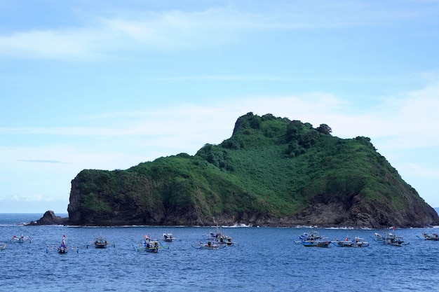 Scenic view of the ocean with islands and boats