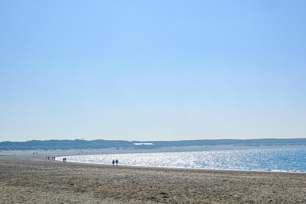 사진 은 파란 하늘 을 배경 으로 해변 의 풍경