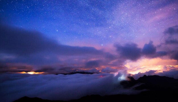 写真 劇的な夜空の景色