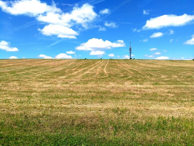 写真 天空を背景にフィールドの景色