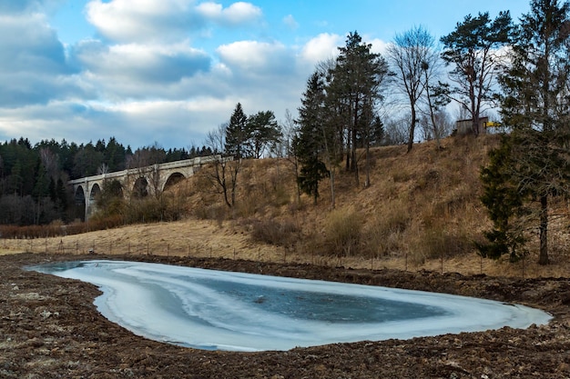 Фото Красивый вид на землю на фоне неба