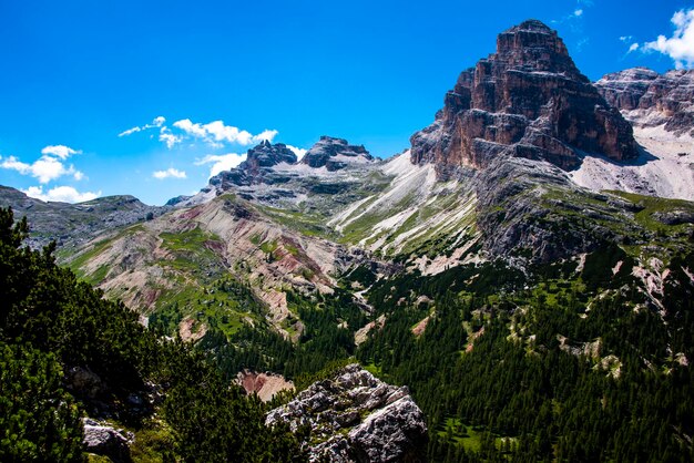 写真 空の背景にある山の景色