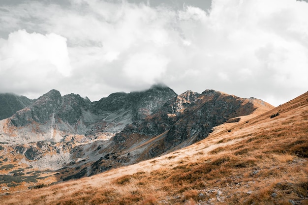 写真 空の背景にある山の景色