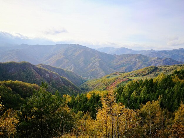 写真 空の背景にある山の景色