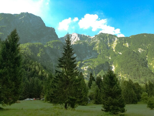 写真 空の背景にある山の景色