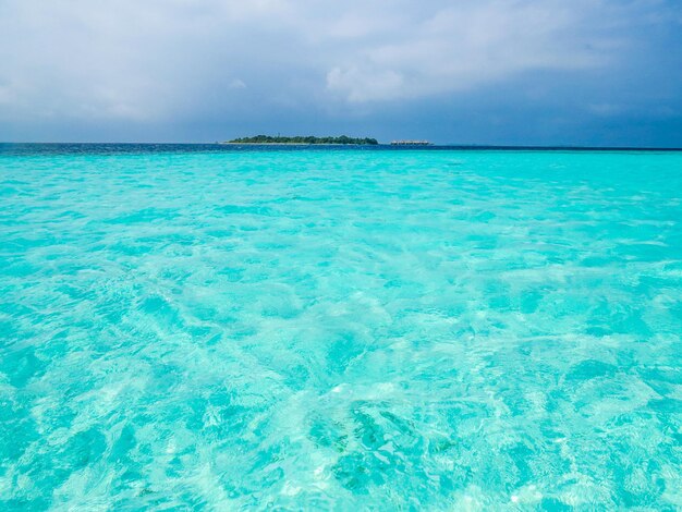 写真 空に照らされた海の景色