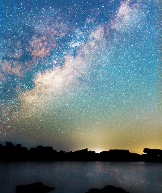 写真 空に照らされた海の景色