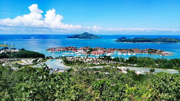 写真 空に照らされた海の景色