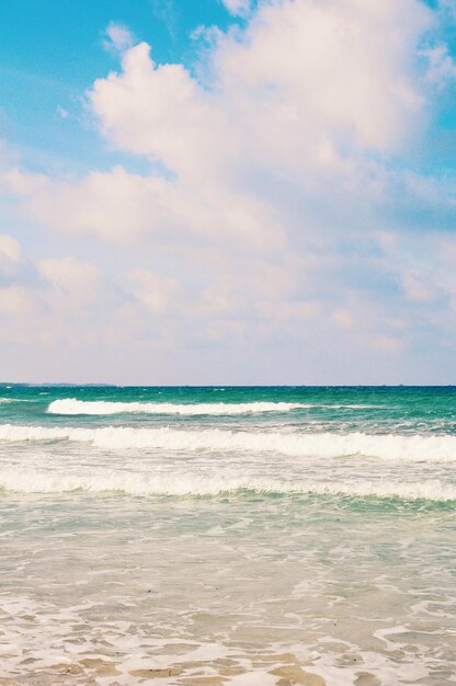 写真 空に照らされた海の景色