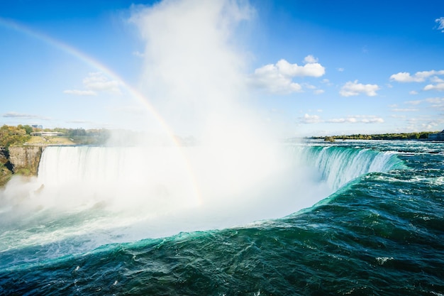 Фото Вид на водопад на фоне неба