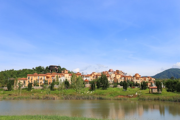 Scenic view of one hotel & resort town made of Toscana Valley 