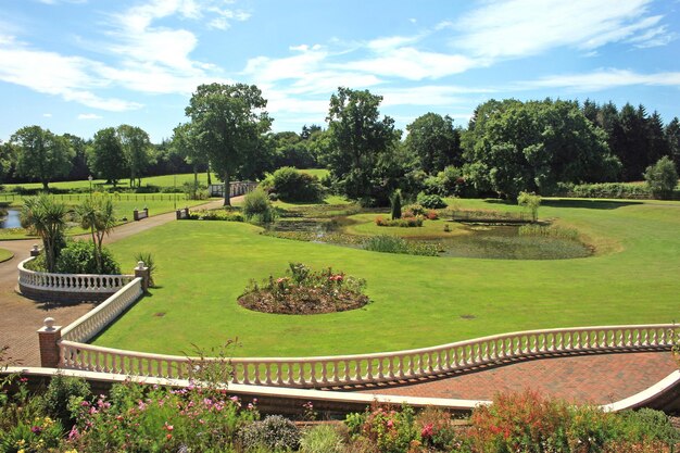 Scenic view of park against sky