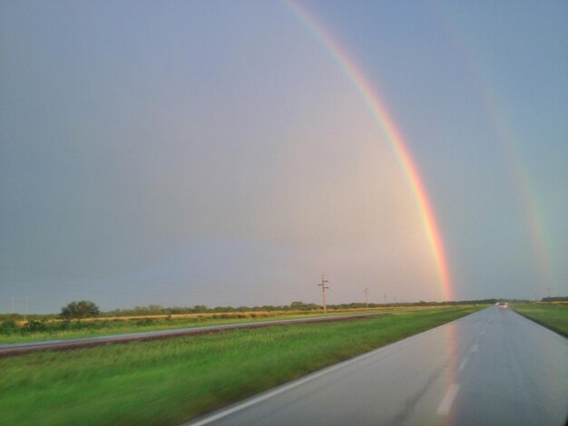 Scenic view of rainbow against sky