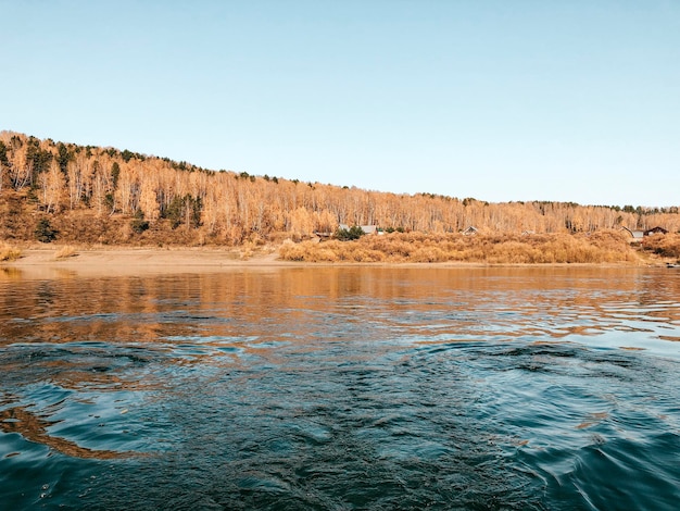 Photo scenic view of river against clear sky