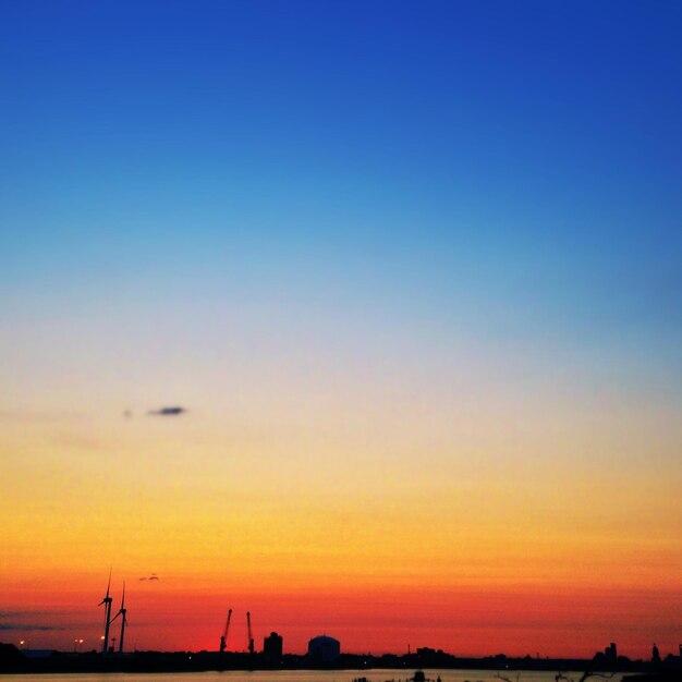 Scenic view of river against sky at sunset