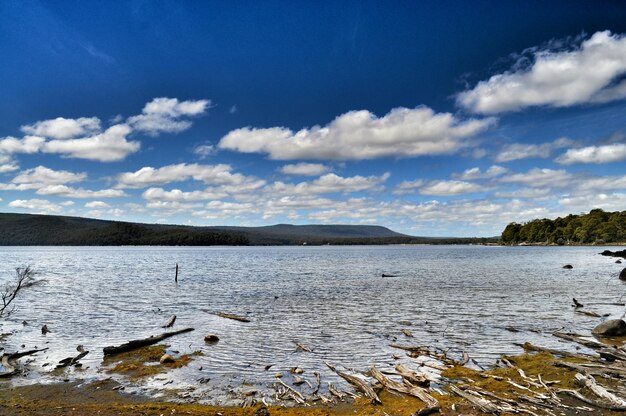 Scenic view of river against sky