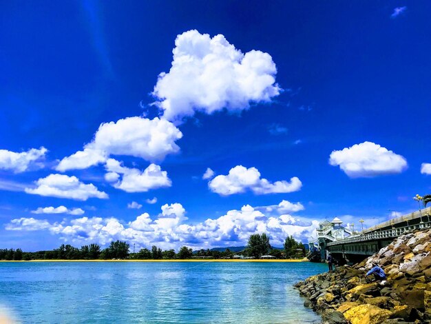 Scenic view of river against sky