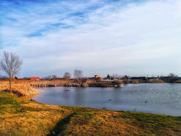 Scenic view of river against sky