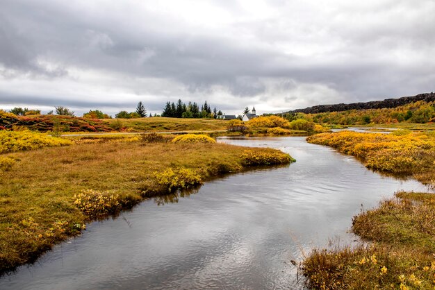 Scenic view of river against sky