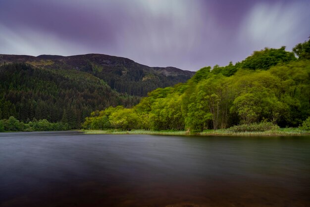 Foto vista panoramica del fiume dagli alberi contro il cielo