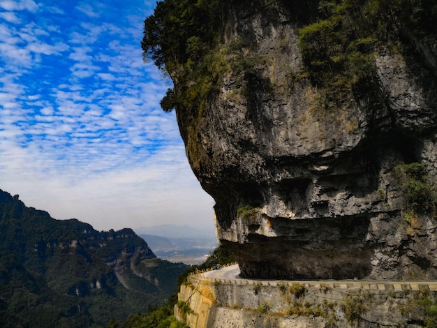 Scenic view of rock formation against sky