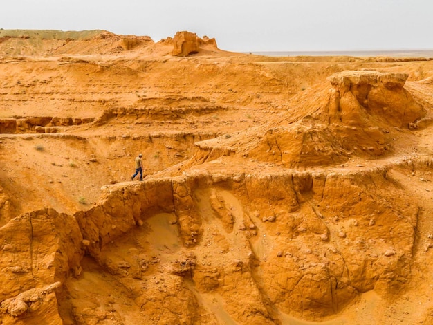 Scenic view of rock formation in desert against sky