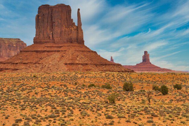 Scenic view of rock formations against sky