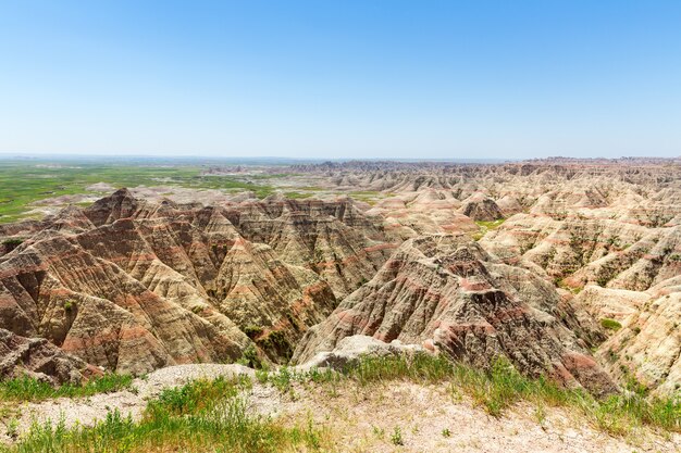 Scenic view of Rock formations in sunny day