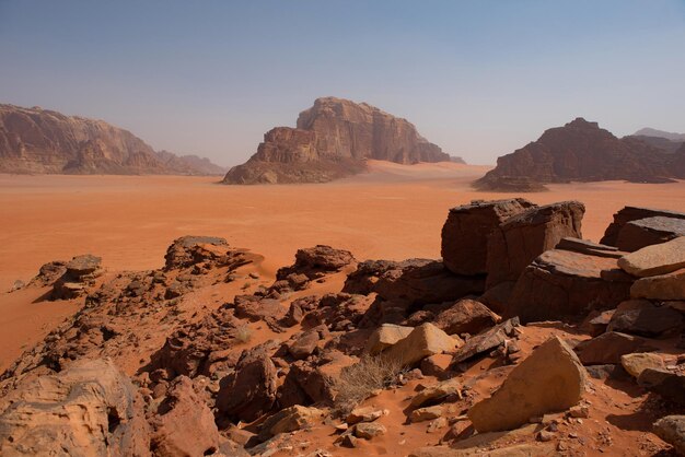 Scenic view of rocks in desert against sky