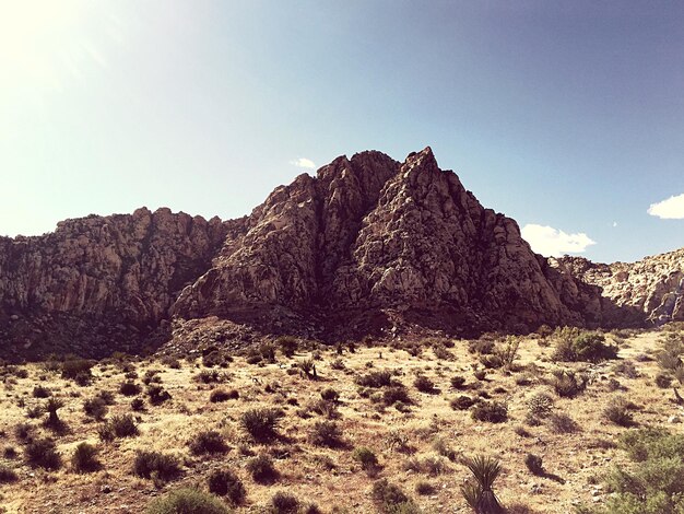 scenic view of rocky mountains against clear sky