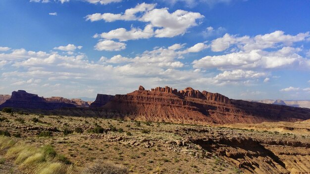 Scenic view of rocky mountains against sky