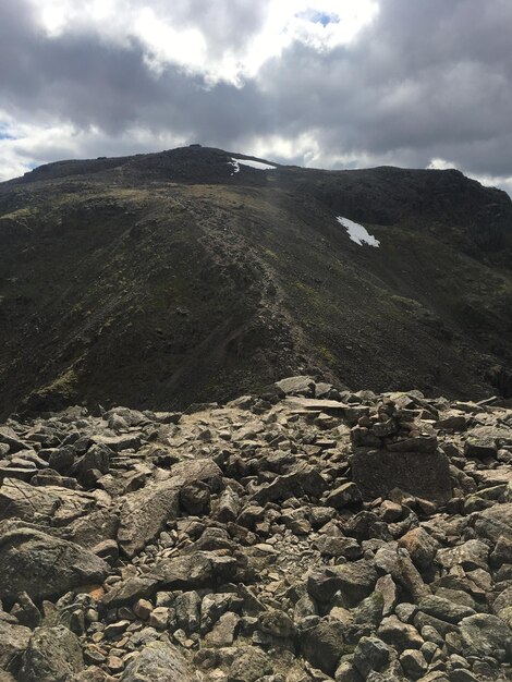 Scenic view of rocky mountains against sky