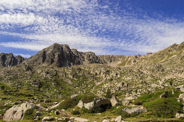 Scenic view of rocky mountains against sky