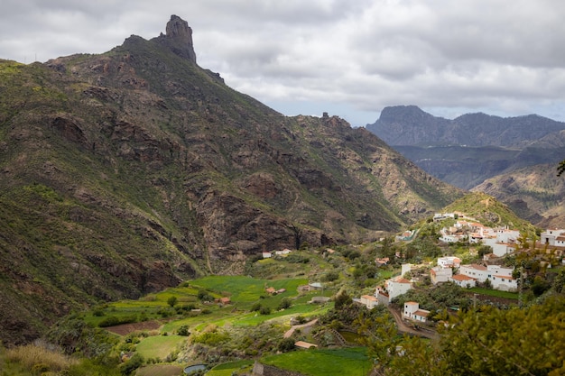 Scenic View Of Roque Nublo at Gran Canaria Canary Islands Spain